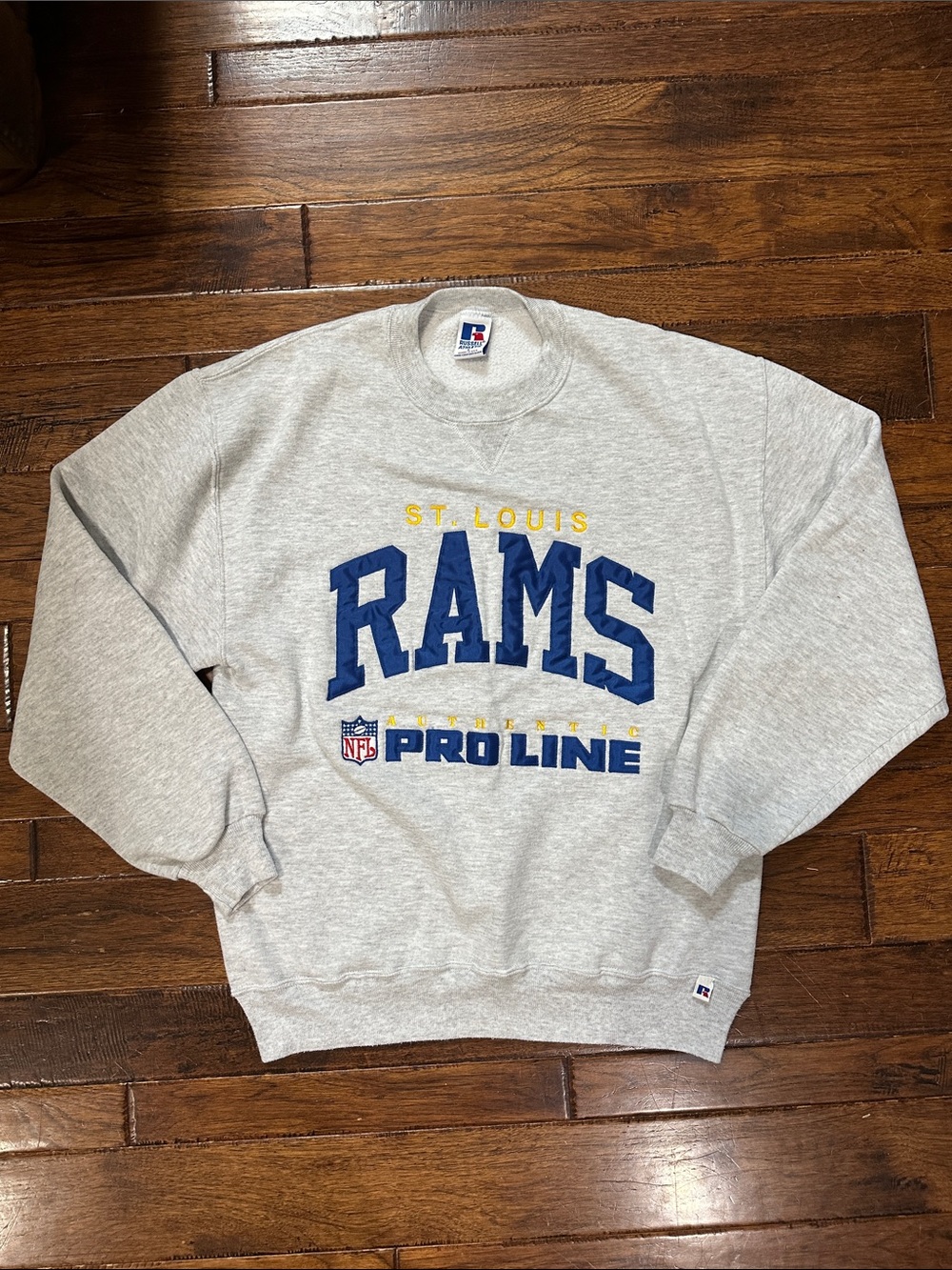 Vintage Rare 90s St Louis Rams Crewneck Size Large by Russell Athletic